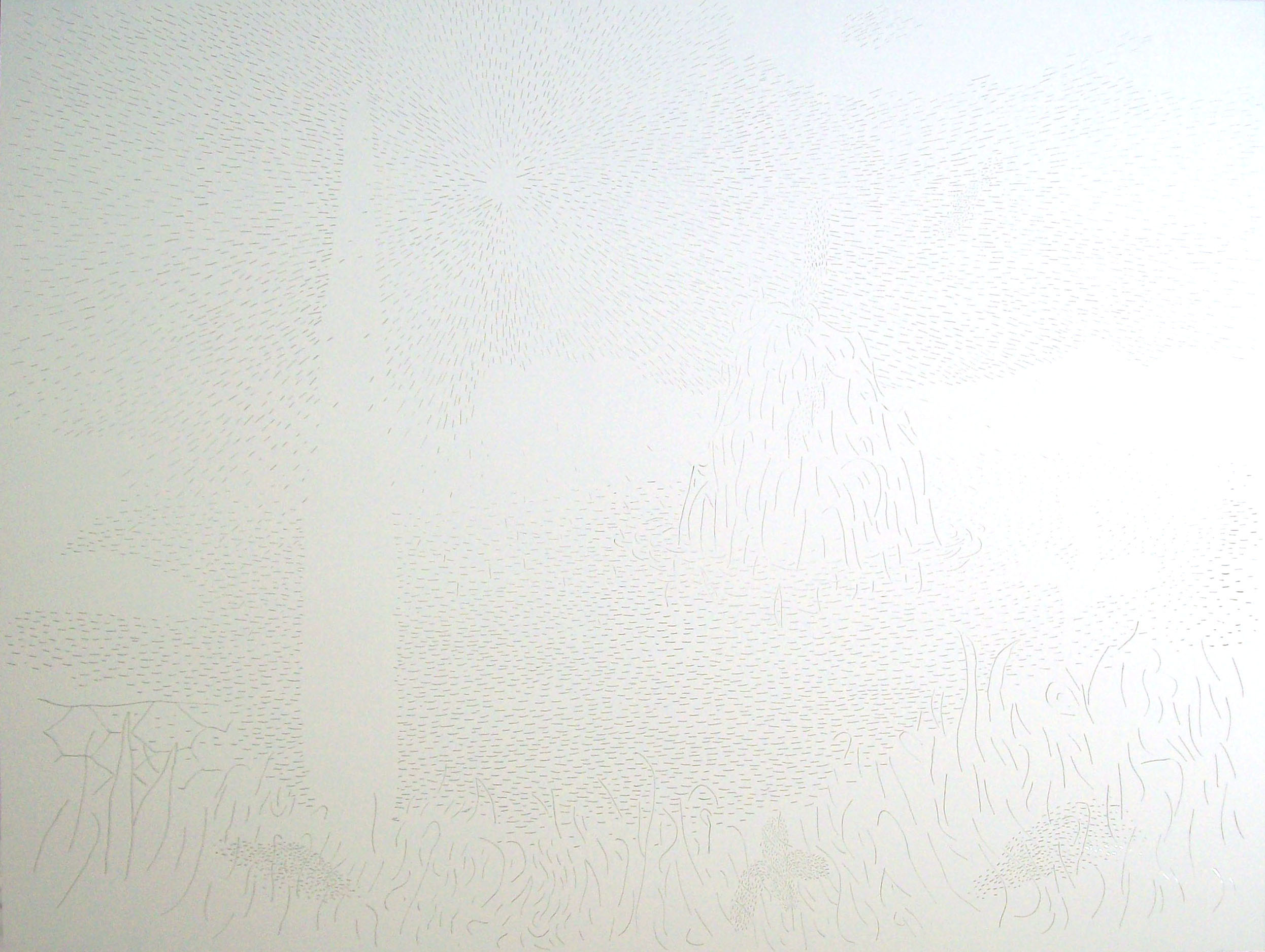S/T, 2011, técnica mixta sobre espejo, 157 x 212 cm.
